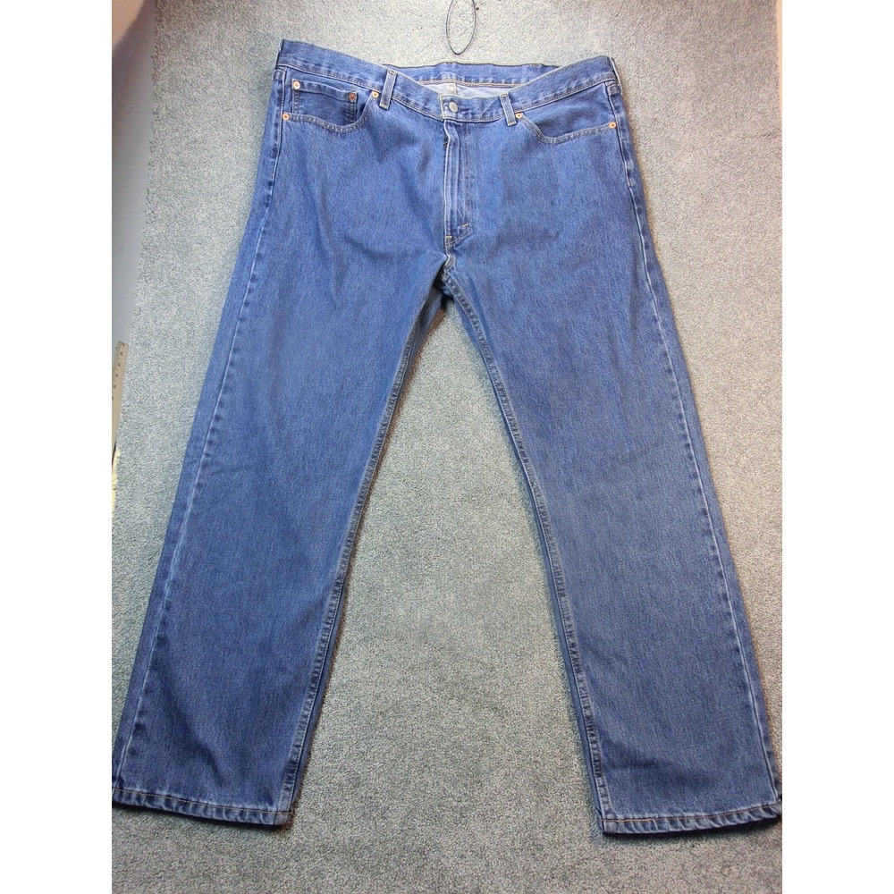 Levis 505 Mens Jeans Blue W42 L30 Denim Regular Fit Straight Leg Pockets
